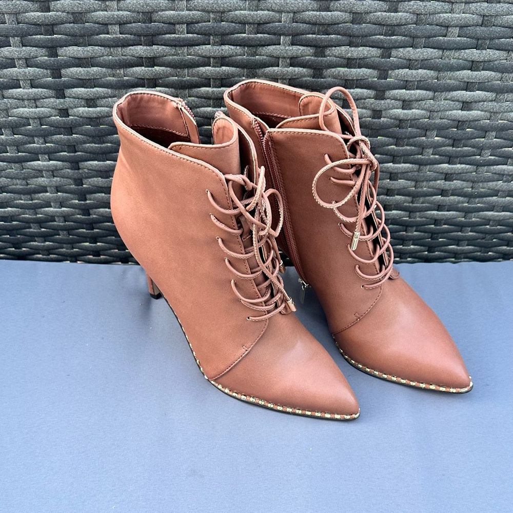 BCBGeneration Brown Lace-Up Ankle Boots